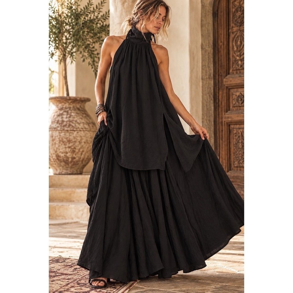 RARE Free People Halter High-Low Dress